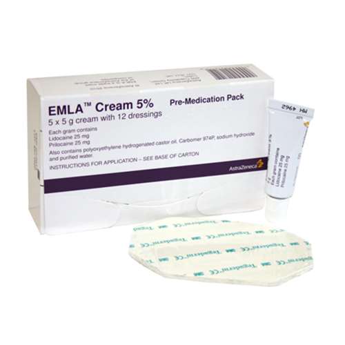 EMLA Cream Pre-Medication Pack 5x5g + 12 dressings