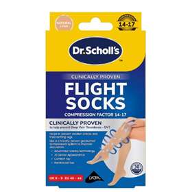 Dr.Scholl's Flight Socks Natural Sheer UK 6-8 EU 39-41