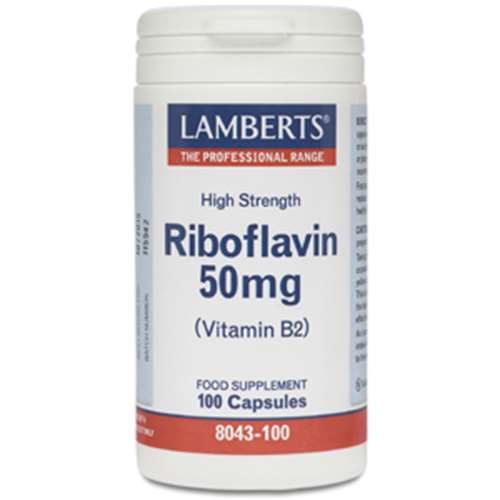 Lamberts Riboflavin 50mg (Vitamin B-2) 100 capsules