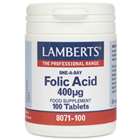 Lamberts Folic Acid 400mcg 100 tablets