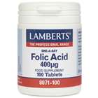 Lamberts Folic Acid 400&micro;g 100 Tablets