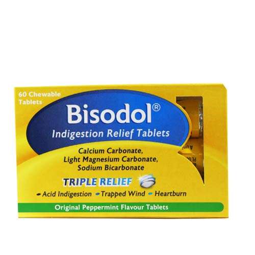 Bisodol Indigestion Relief Tablets Roll packs 60x