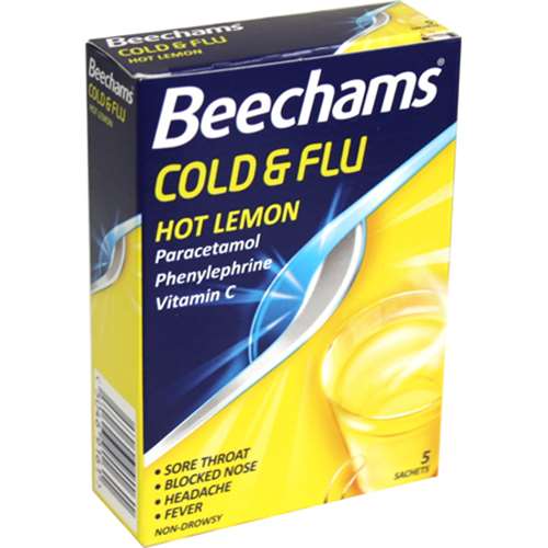 Beechams Cold and Flu Hot Lemon 5 ExpressChemist.co.uk Buy Online
