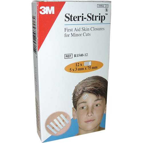 Steri-Strip 12 Strips - 5 x 3mm x 75mm 1540P-12