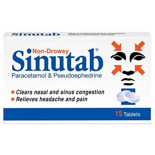 Sinutab Non-Drowsy Tablets (15)
