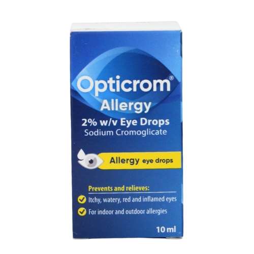 Click to view product details and reviews for Opticrom Allergy Eye Drops 10ml.