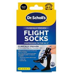 Dr.Scholl's Flight Socks Black UK 9-12 EU 44-47