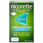 Nicorette Icy White 2mg Gum 105 Pieces