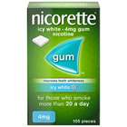 Nicorette Icy White 4mg Gum 105 Pieces