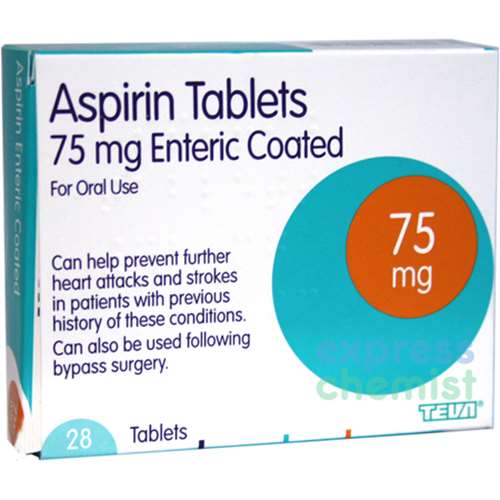 Aspirin Tablets 75mg Enteric Coated (28)