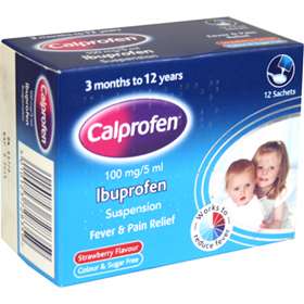 Calprofen 100mg Ibuprofen Suspension - 5ml Sachets (12) 8359