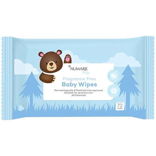 Numark FRAGRANCE FREE Baby Wipes 72