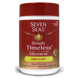 Seven Seas Simply Timeless Omega-3 Fish Oil Plus Cod Liver Oil 60 One a Day Capsules