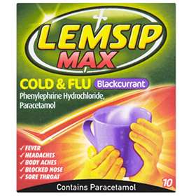 Lemsip Cold & Flu Max Strength (Blackcurrant) (10)