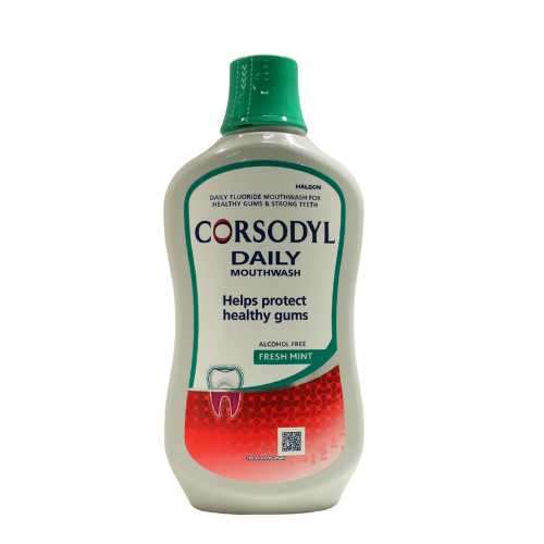 Click to view product details and reviews for Corsodyl Daily Mouthwash Alcohol Free Fresh Mint 500ml.