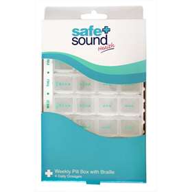 Safe and Sound Weekly Pill Box with Braille