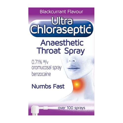 Click to view product details and reviews for Ultra Chloraseptic Anaesthetic Throat Spray Blackcurrant 15ml.