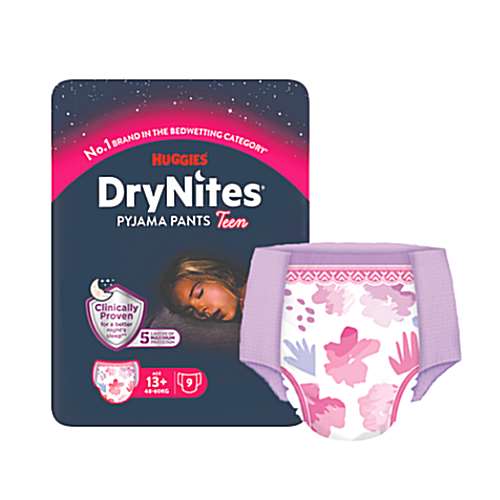 Huggies Girls DryNites Pyjama Pants Teen 13 Years+ (48-60kg) 9 Pack