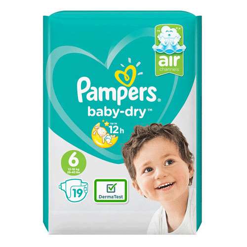 Pampers Baby Dry Nappies Extra Large Size 6 19