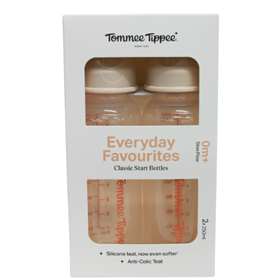 Tommee Tippee Everyday Favourites Classic Start Bottles Pink 2 x 250ml