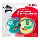 Tommee Tippee Decorated Cherry Soothers Green/Yellow (6-18 Months) 2