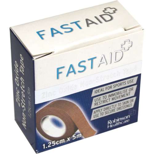 Fast Aid Zinc Oxide Non-Stretch Tape 1.25cm x 5m