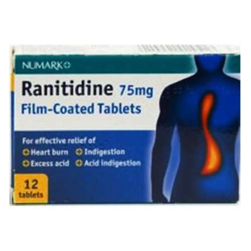 Numark Ranitidine 75mg Film Coated Tablets 12 ExpressChemist.co.uk