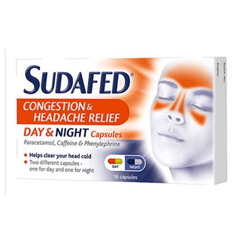 Sudafed Congestion and Headache - Day and Night 16 Capsules