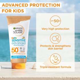 Garnier Ambre Solaire Kids Sensitive Advanced Travel Size Sun Lotion SPF 50+ 50ml