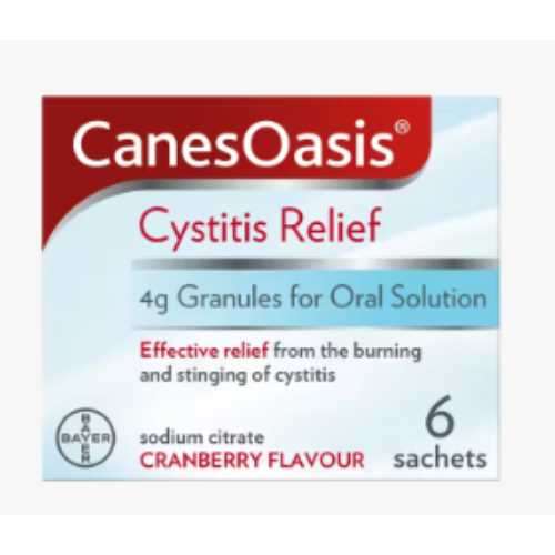 CanesOasis Cystitis Relief Oral Solution Cranberry Flavour (6 Sachets)