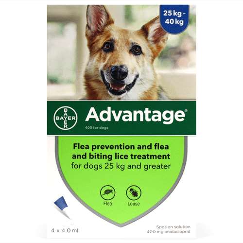 Advantage Flea Prevention and Treatment Solution for Dogs of 25kg And Greater - 4 x 4.0ml.