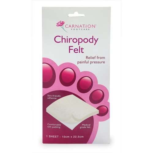 Carnation Footcare Chiropody Felt 1 Sheet 10x22.5