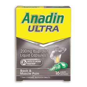 Anadin Ultra 200mg Ibuprofen Liquid Capsules 16