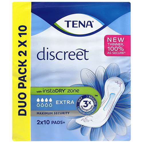 Tena Discreet Extra Pads Duo Pack 2x10