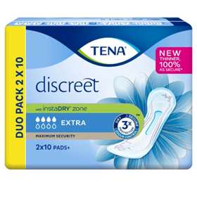 Tena Discreet Extra Pads Duo Pack 2x10