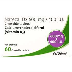 Natecal D3 600mg/400 I.U Chewable 600mg Tablets 60