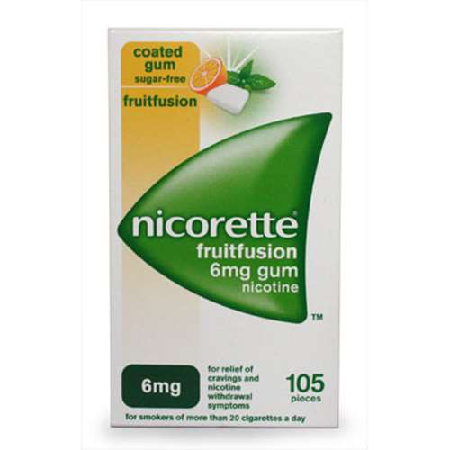Nicorette 6mg Fruit Fusion Gum 105 pieces ExpressChemist.co.uk Buy
