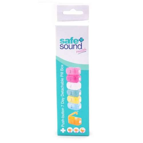 Safe and Sound Extra Push-Button 7 Day Detachable Pill Box