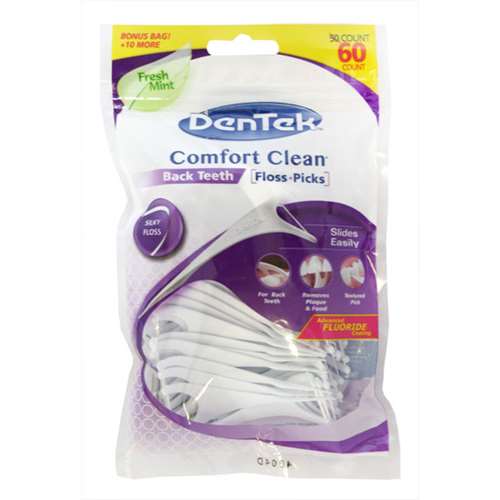 Dentek Comfort Clean Back Teeth Floss + Picks 60 ExpressChemist.co.uk
