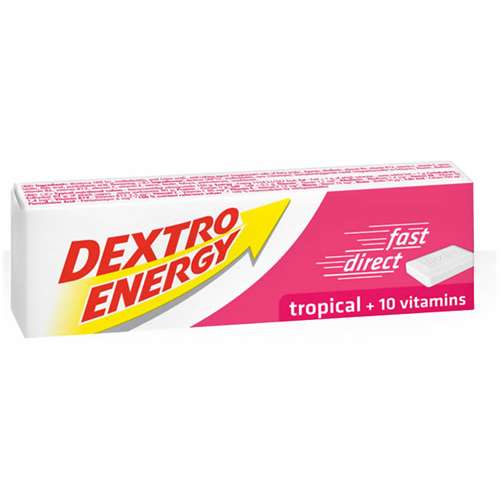 Dextro Energy Tropical Plus 10 Vitamins 14 Dextrose Tablets 47g