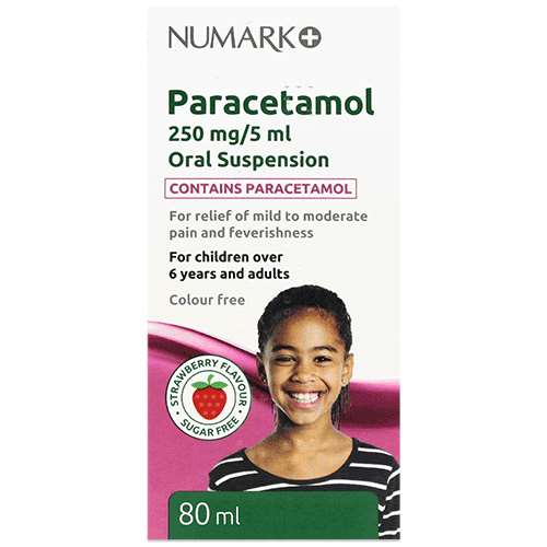 Paracetamol Oral Suspension 250mg/5ml 80ml 6 years plus.