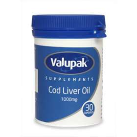 Valupak Supplements Cod Liver Oil 1000mg Capsules 30