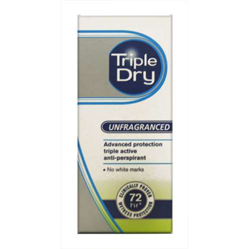 Triple Dry Unfragranced Antiperspirant Roll On 50ml