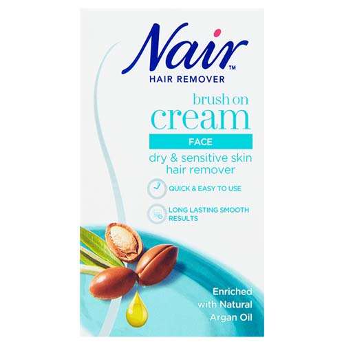 Nair Argan Oil Facial Brush-On Hair Remover 50ml