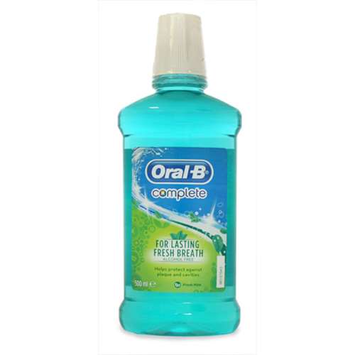 Oral B Complete Alcohol Free Fresh Mint Mouthwash 500ml