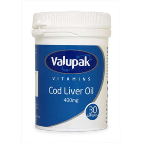 Valupak Vitamins Cod Liver Oil 400mg 30 Capsules