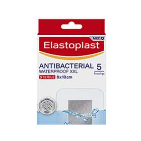 Elastoplast XXL Antibacterial Waterproof Dressings 5 8x10cm