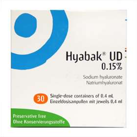 Hyabak UD 0.15% Sodium Hyaluronate 30 Single 0.4ml Containers