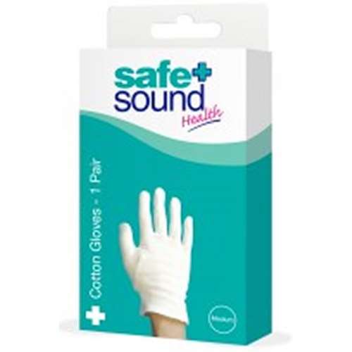 Safe And Sound Health Cotton Gloves 1 Pair Medium