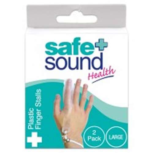 Safe And Sound Health Plastic Finger Stalls 2 Pack Large